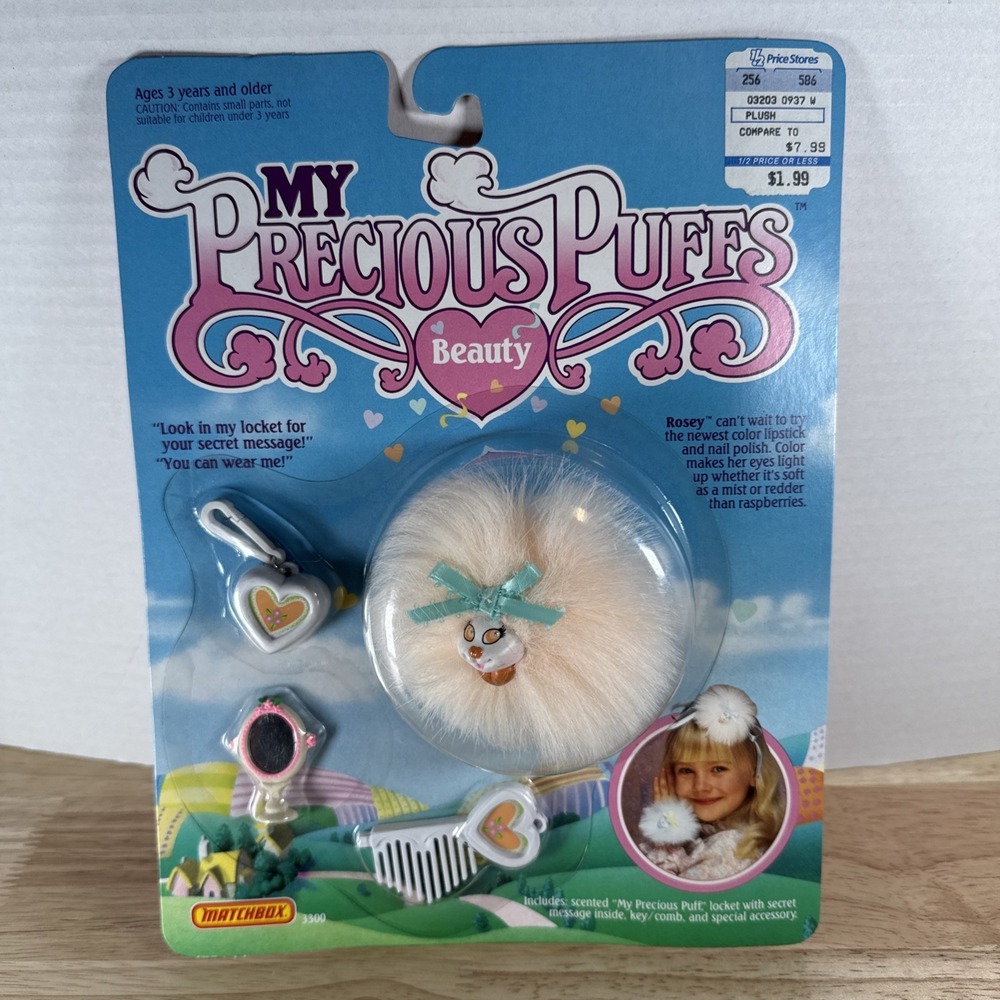 RARE Vintage Matchbox My Precious Puffs Beauty "Rosey" 1987 Locket Scented